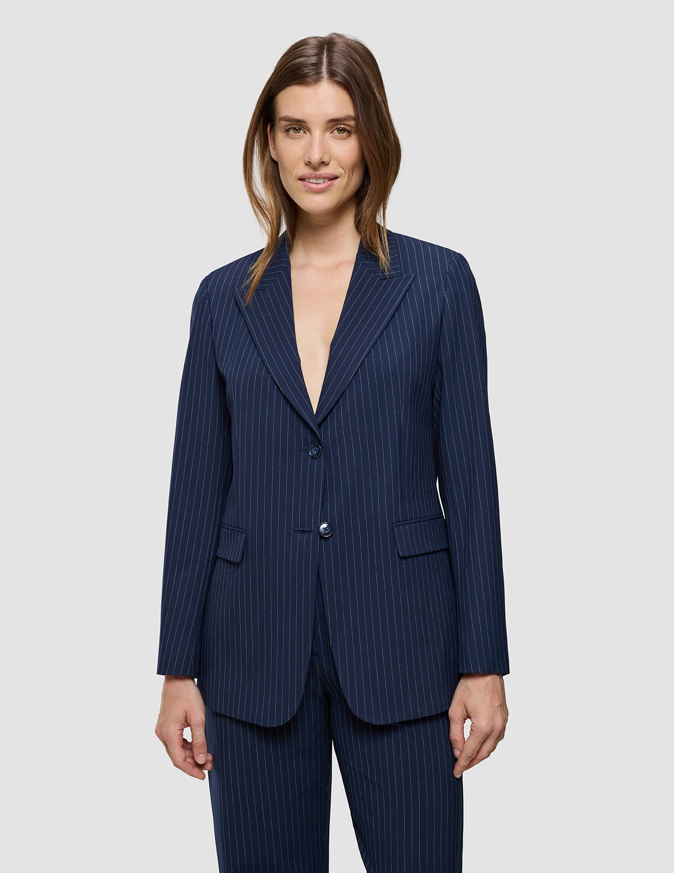 Essential Blazer Navy Pinstripe